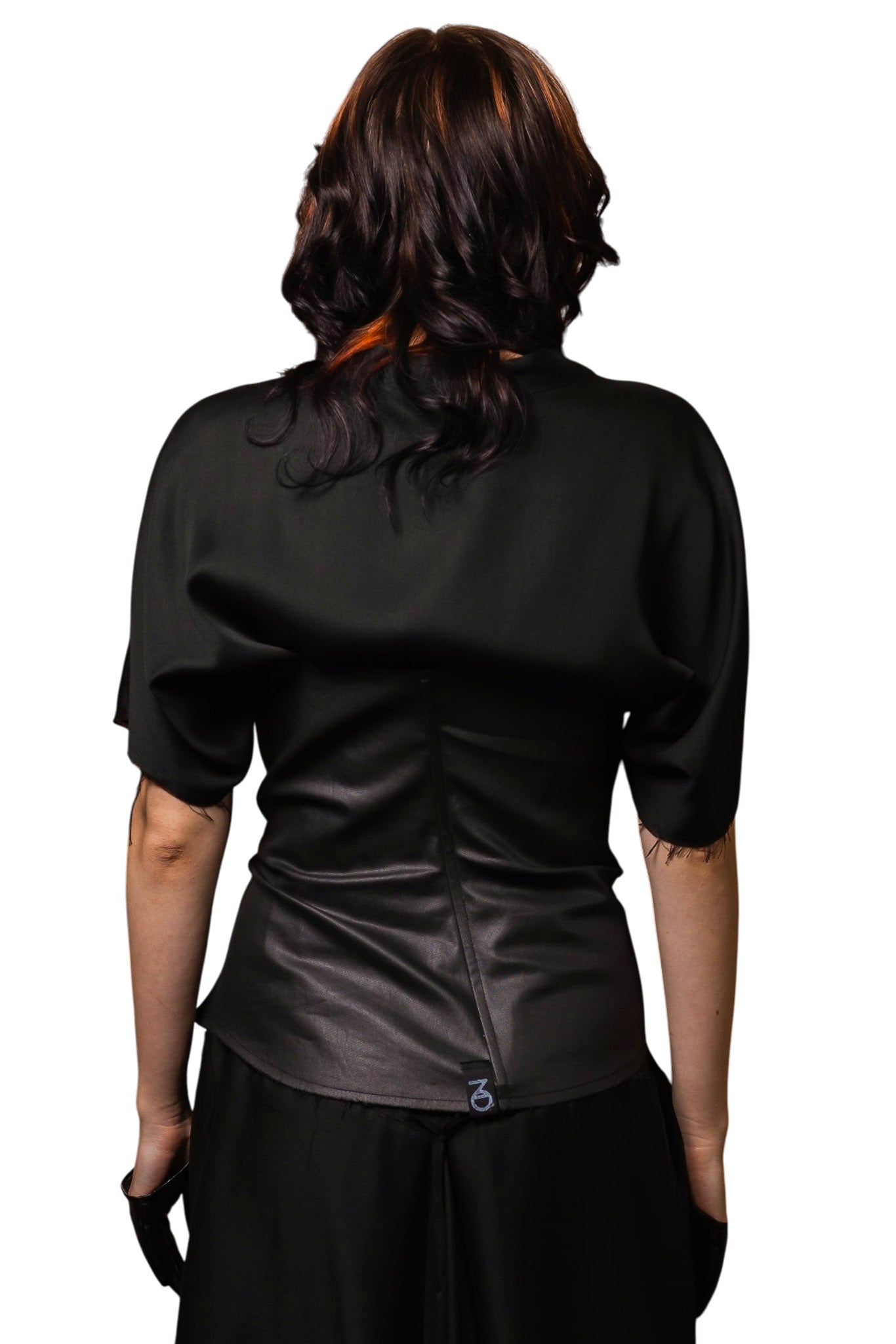 Korsett aus beschichtetem Denim-Satin