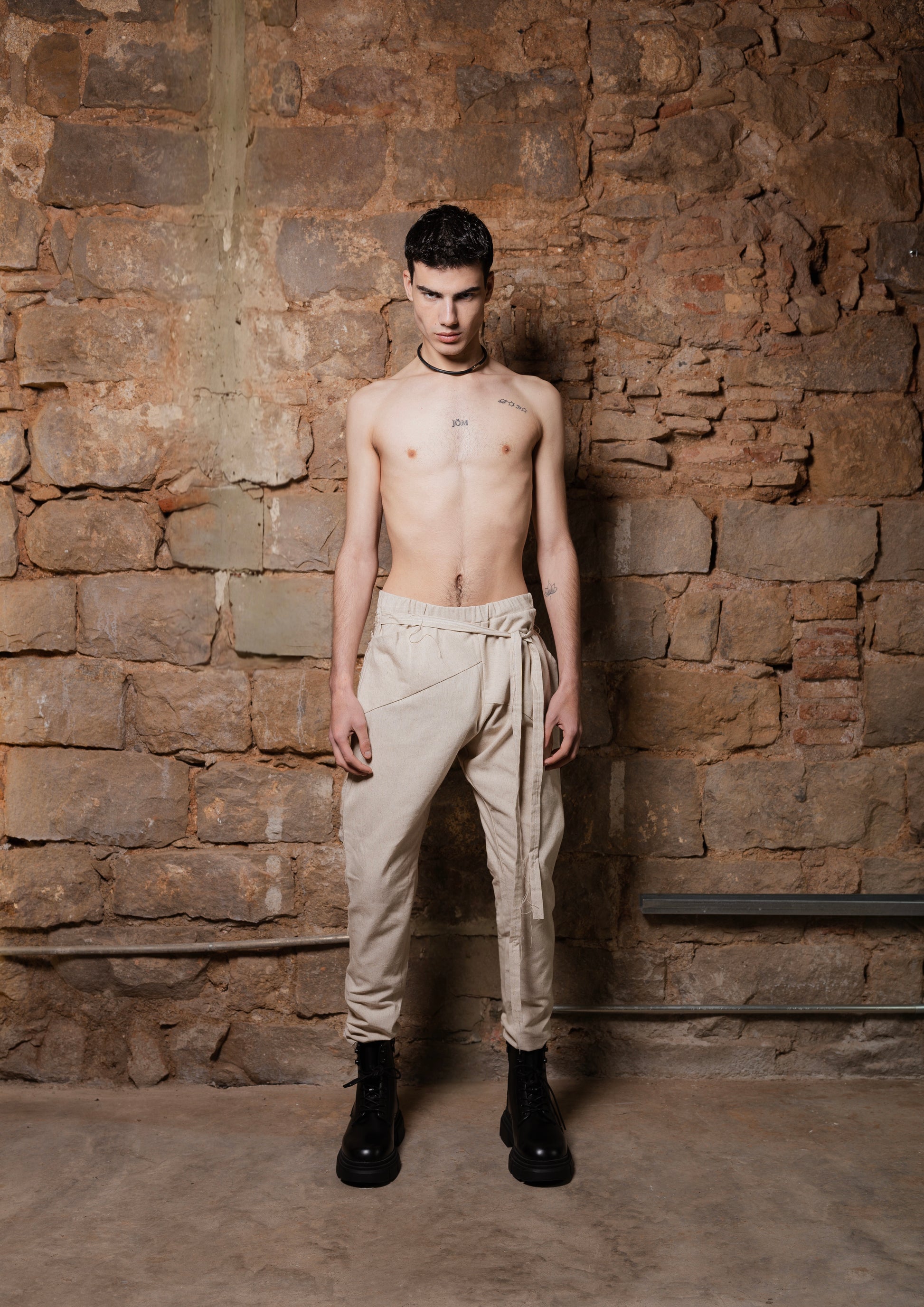 DRIP Beige Linen Pants - ZHANNAONA | Pantalones