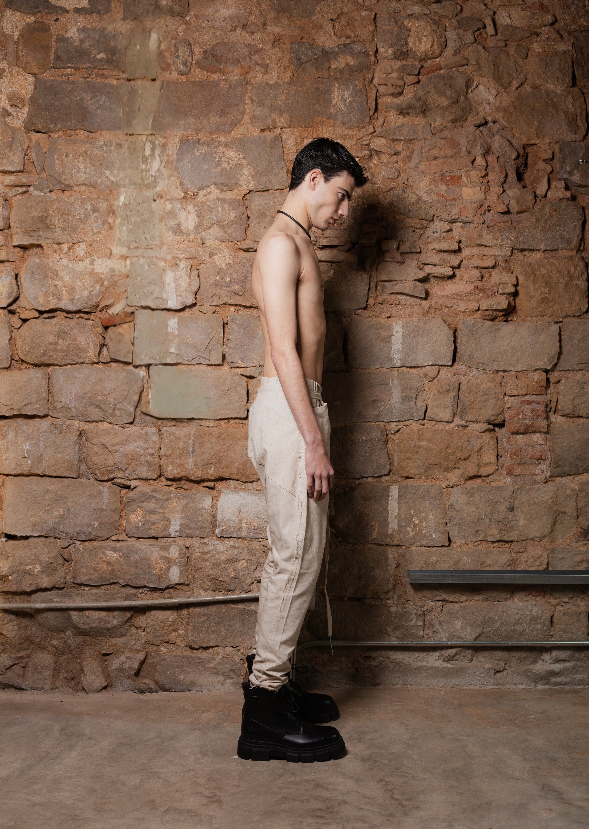 DRIP Beige Linen Pants - ZHANNAONA | Pantalones - View 4