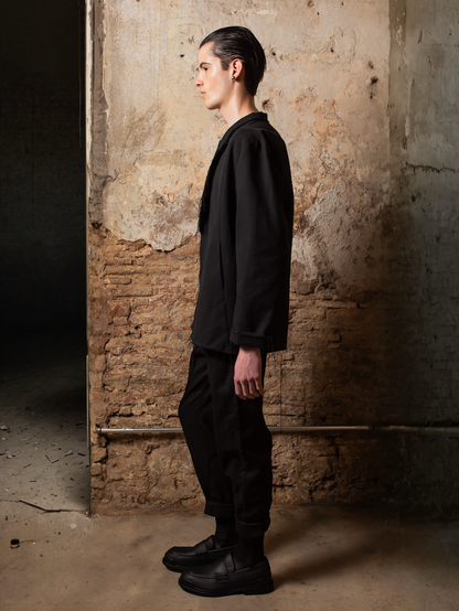 Frayed Linen Blazer - ZHANNAONA | Partes de arriba - View 4