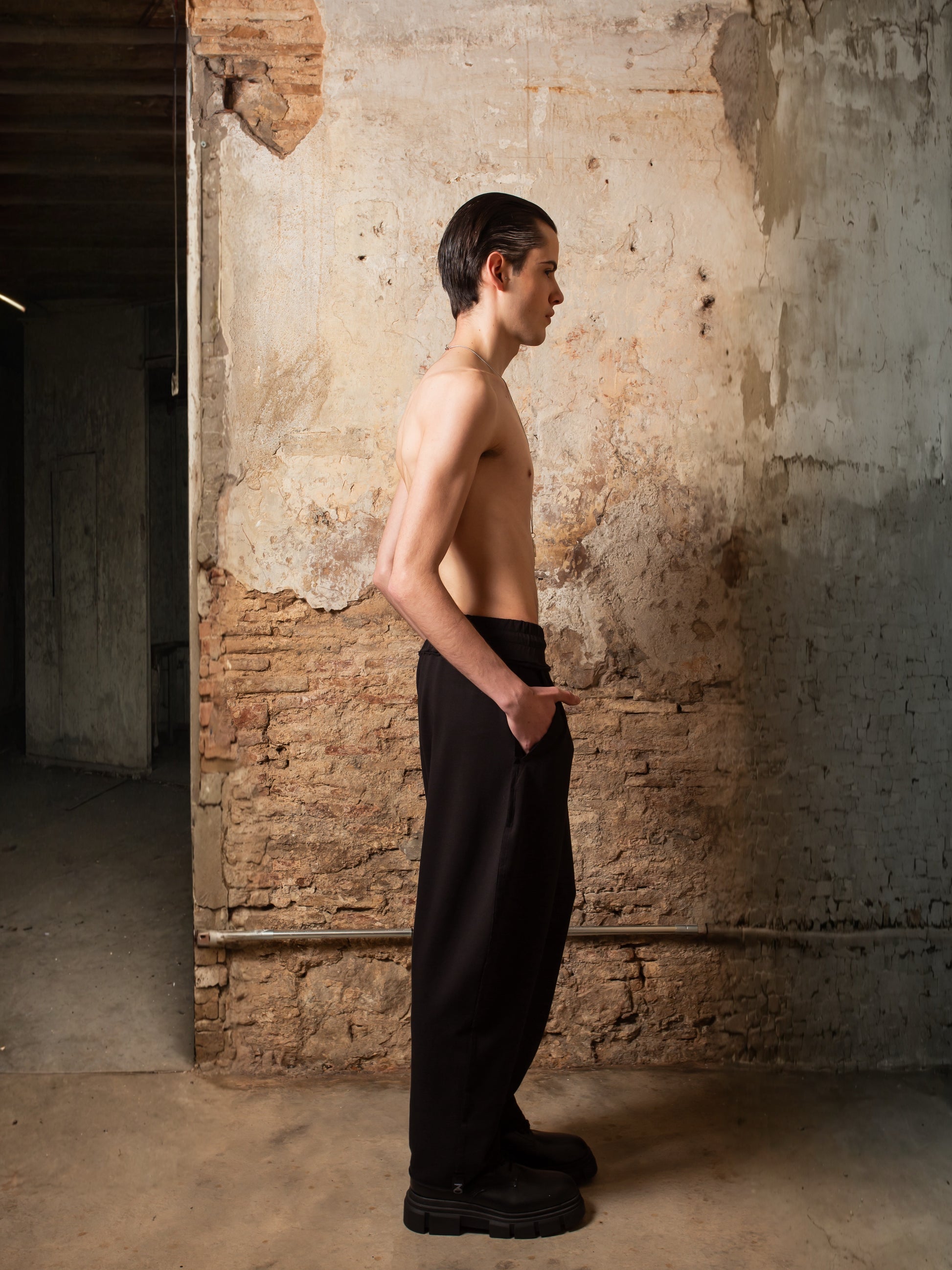 Large Sweat Pants in cotton brushed stitch - ZHANNAONA | Pantalones - View 4