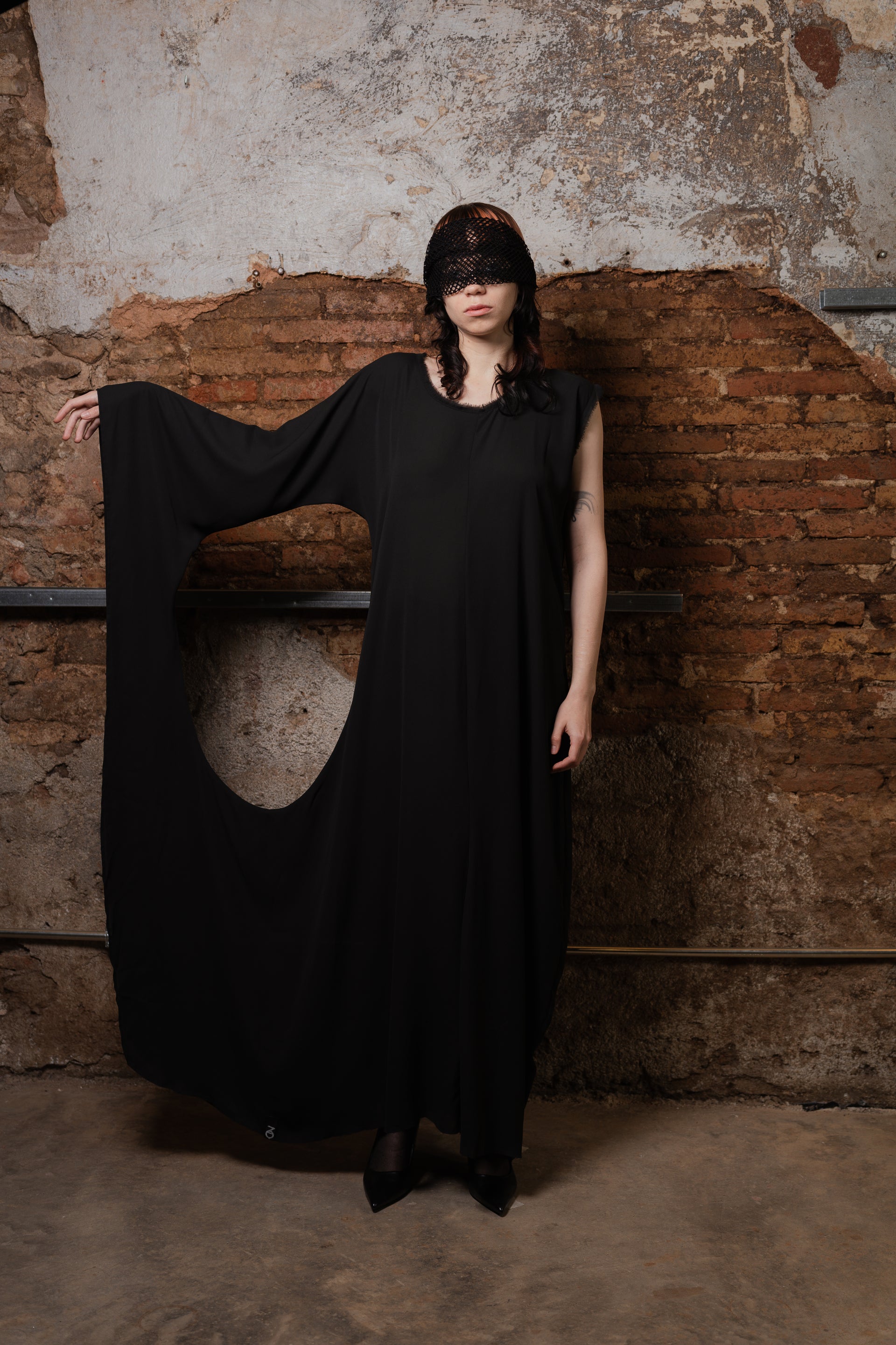 black dress with holes in the middle Turns To Light Long Sleeve Dress main image 1