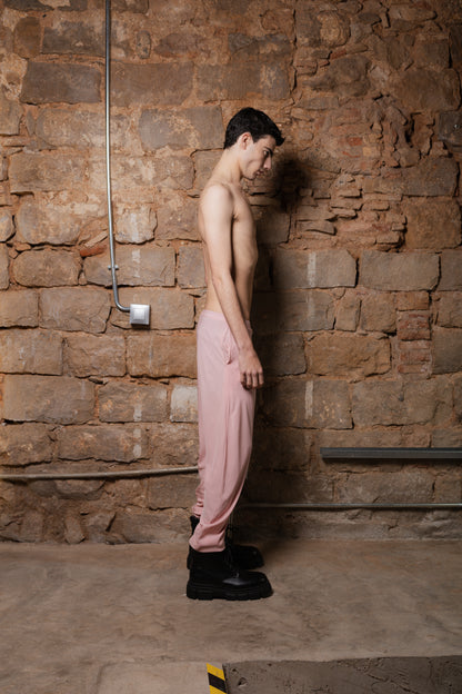 Low Rise Nefer Pants 2.0 in Pink Viscose - ZHANNAONA | Pantalones - View 4