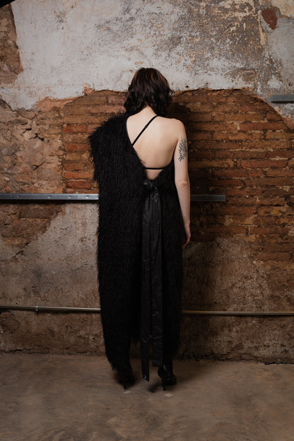 Mongolian Faux-Fur Vegan Reversible Unilateral Coat - ZHANNAONA | Partes de arriba - View 7