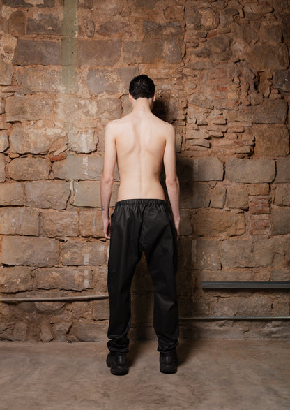 NEU Pants in Coated Denim Satin - ZHANNAONA | Pantalones - Back View