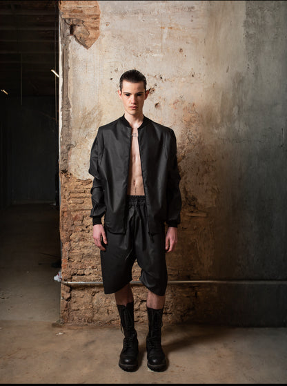 Reversible Vegan Leather Bomber - ZHANNAONA | Partes de arriba