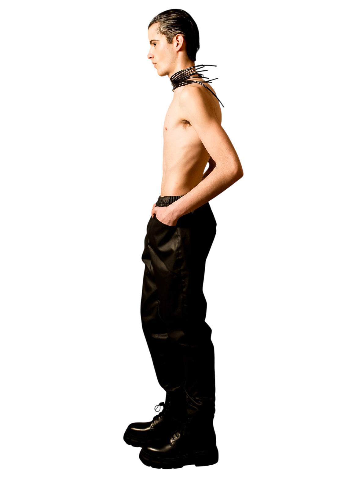 NEU Pants in Coated Denim Satin