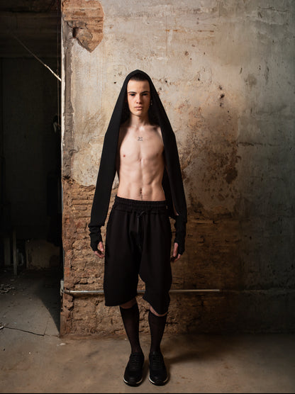 Short Sweat Pants in cotton brushed stitch - ZHANNAONA | Pantalones