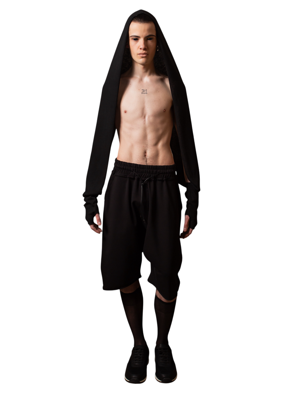 Short Sweat Pants in cotton brushed stitch