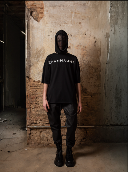 Tardor Oversize Asymmetrical Logo T-Shirt - ZHANNAONA | Camisetas - View 5