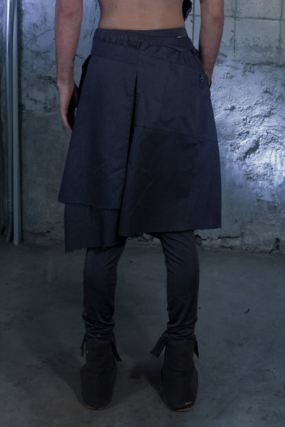 Temple Transformable Wrap Skirt in Cotton - ZHANNAONA | Faldas - Back View