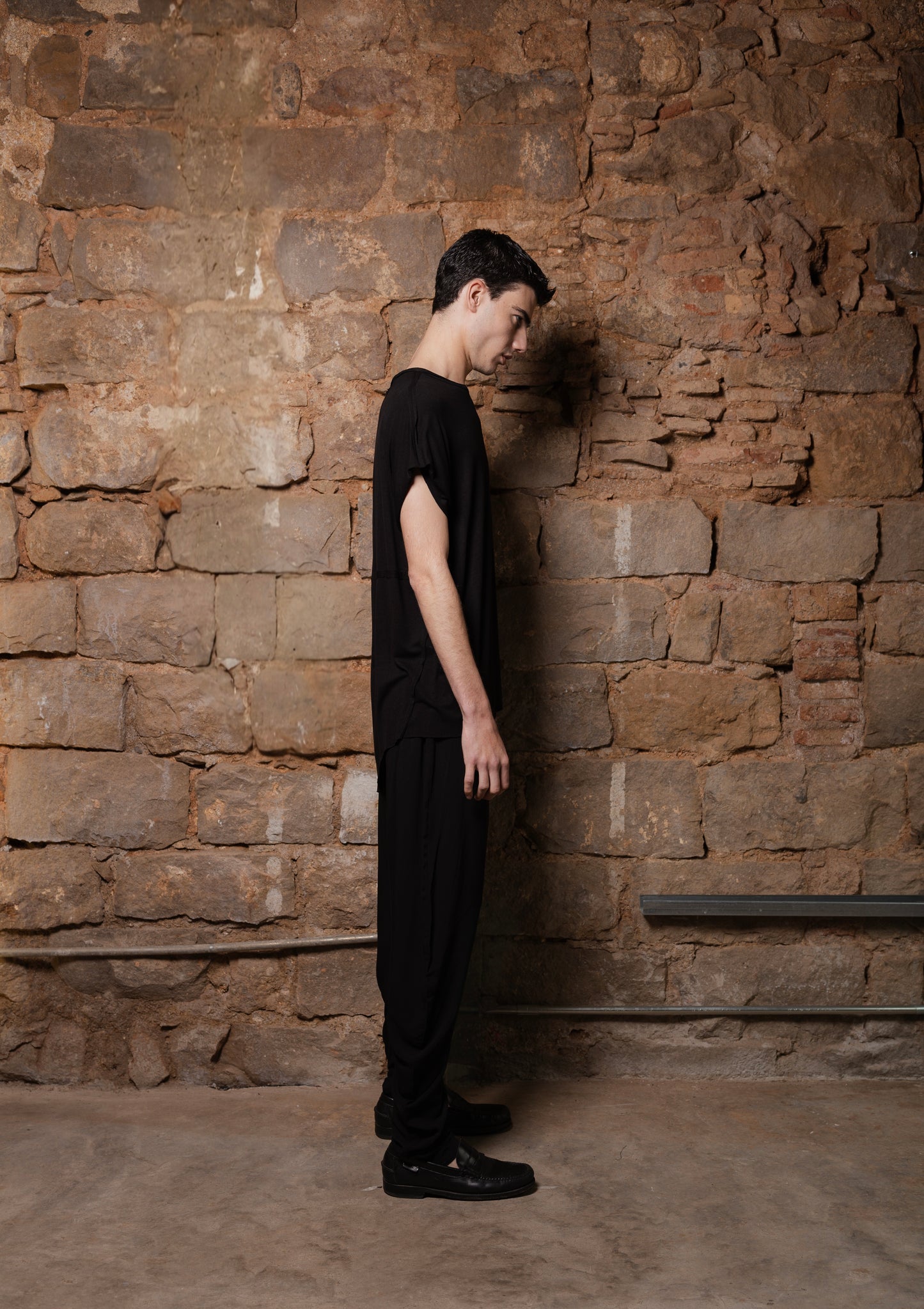 Wide Shoulder Vest T-Shirt in Cotton DANI - ZHANNAONA | Camisetas - Detail View