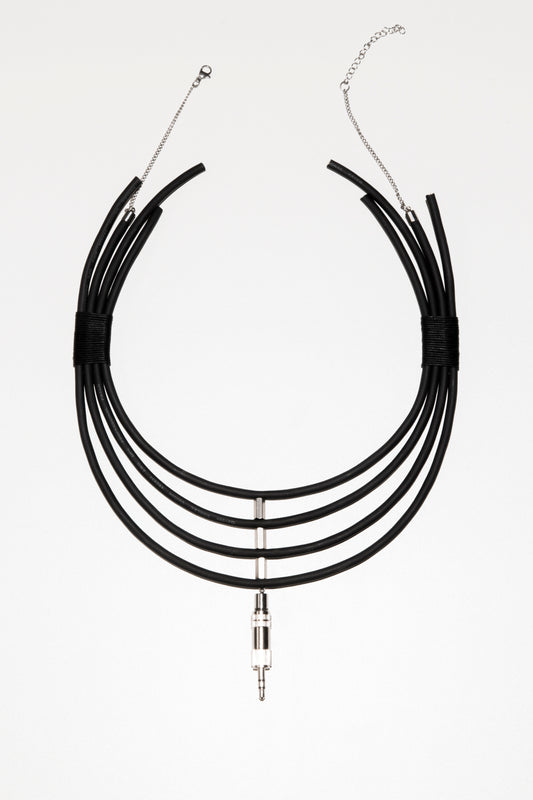 ZHANNAONA necklace tribal shape techno music festival accessory zero waste genderfluid Barcelona avant-garde fashion